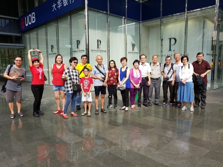 Class outing at Raffles Place